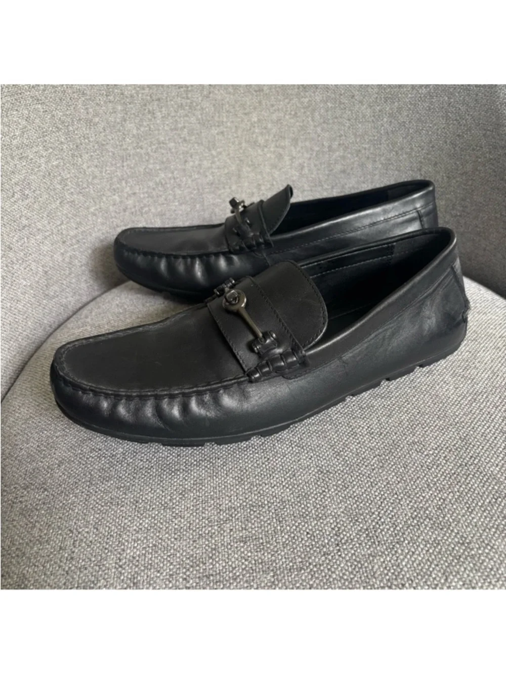 COACH Mott Driver Leather Loafer Moccasin Slip-on Black Men’s Size 8.5D‎